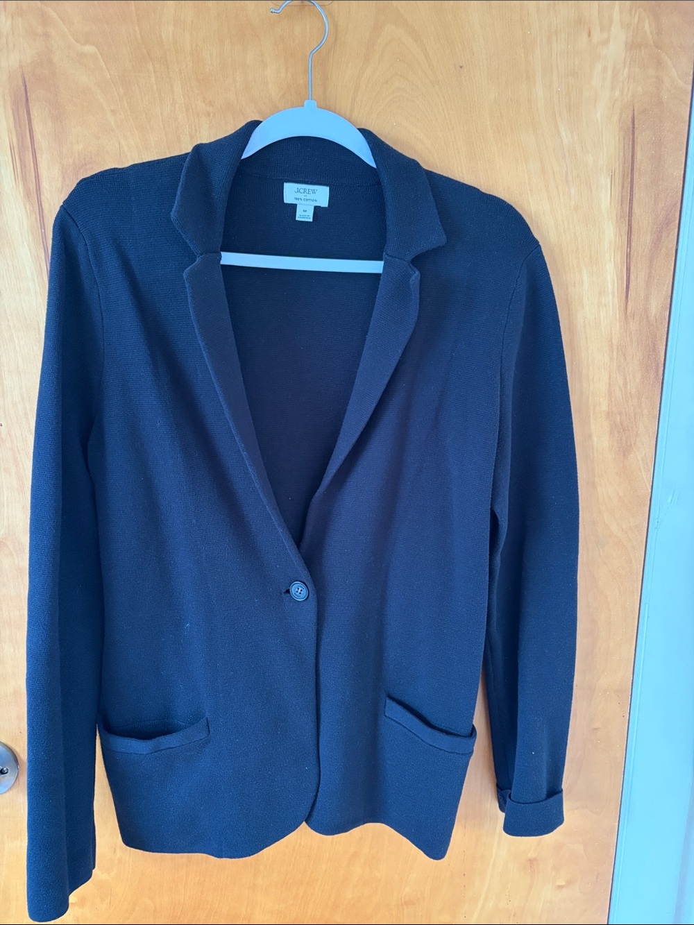 J. Crew Black Single-Button Knit Blazer